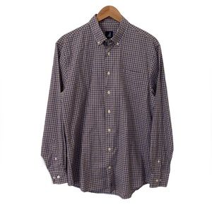 johnnie-O Long Sleeve Button Down Shirt Purple Check Medium